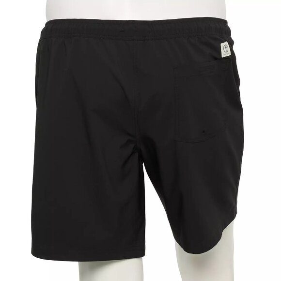 Big & Tall Trinity Coast 9" Inseam Solid Swim Trunks, Black, Size: 4XB - Picture 2 of 2